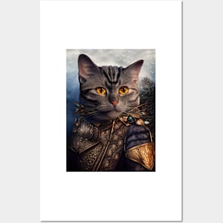 Golden armor knight cat: Michiberto Posters and Art